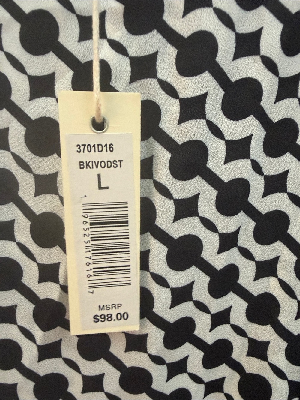 Max Studio Black and White Geometric A-Line Skirt - Picture 3 of 4